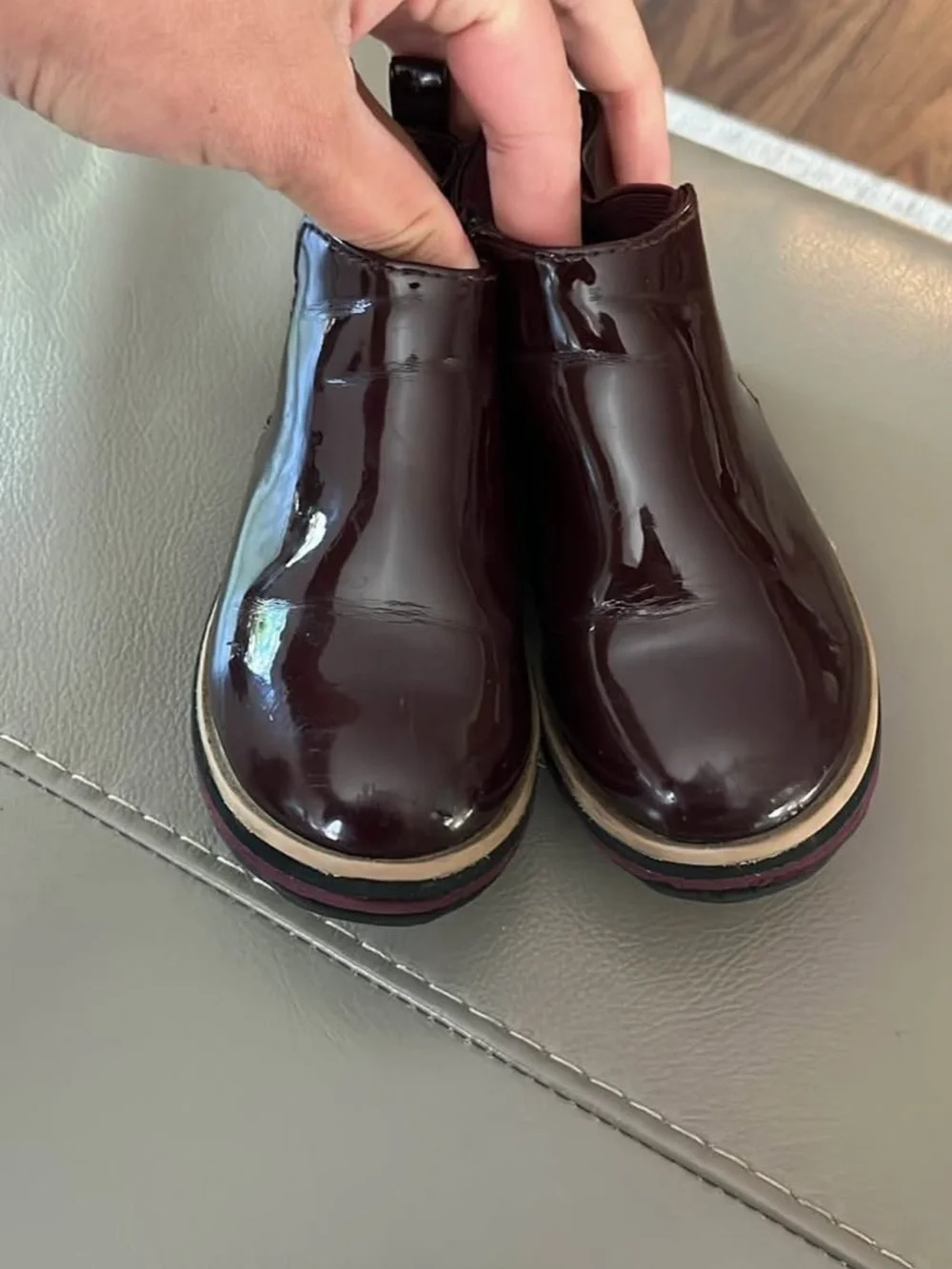 Zara baby Toddler Burgundy Chelsea Boots sz 23